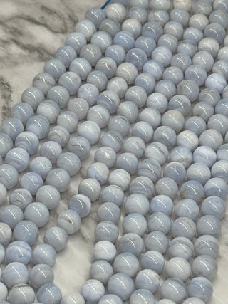 Blue Lace Agate Beads Strand - 4mm - 6mm - 8mm