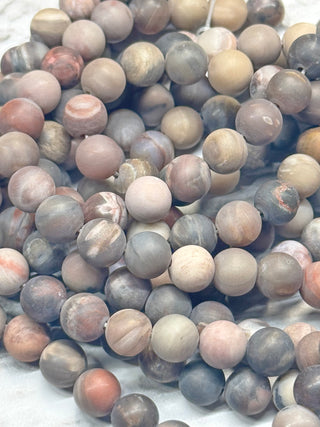 Petrified Wood Matte Beads Strand - 8mm -10mm