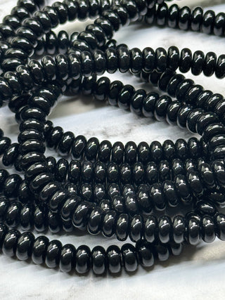 Onyx Rondelle Beads Strand - 6x3mm