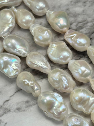 Freshwater Pearl Baroque Keshi Nugget Beads Strand - 12-19mm