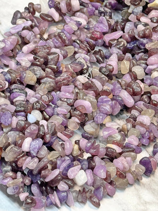 Lepidolite Chip Bead Strand - 5-8mm