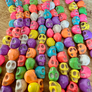 10mm Howlite Skull Bead Strand - Halloween