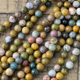 Grade A Ocean Jasper Bead Strand - 6mm - 8mm