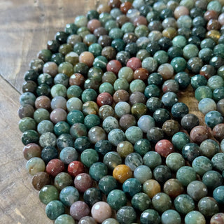 Faceted Indian Agate Bead Strand - 4mm - 6mm - 8mm