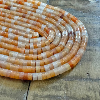 Red Aventurine Heishi Bead Strand - 4x2mm