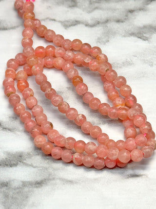 Argentina Rhodochrosite Beads Strand - 4mm