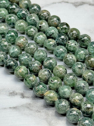 Grade AB Green Kyanite Round Bead Strand - 6mm