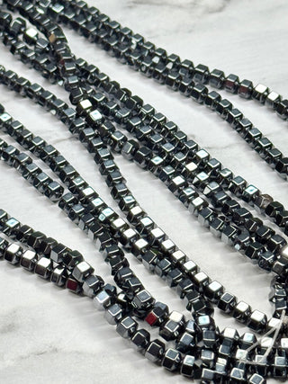 Hematite Cathedral Beads Strand - 4mm - Natural - Platinum