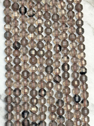 Smoky Quartz Cathedral Beads Strand - 4mm - 6mm