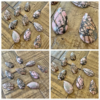 28x15mm Rhodonite Teardrop Cabochon