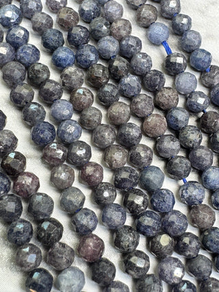 Sapphire Faceted Beads Strand - 3mm