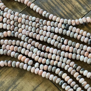 Pink Zebra Jasper Rondelle Bead Strand - 8x5mm