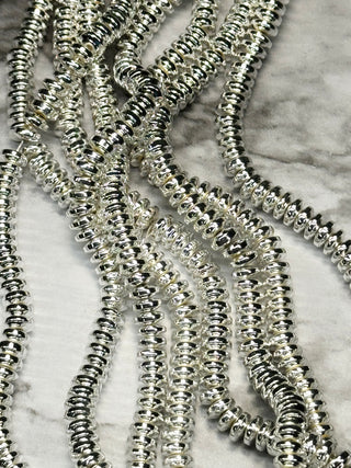Hematite Rondelle Bead Strands - Silver - 6x3mm