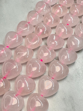 Rose Quartz Heart Beads Strand - 10mm