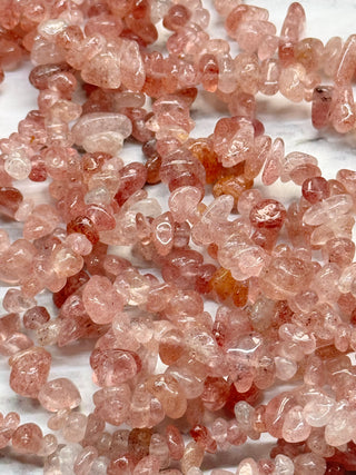 Strawberry Quartz Chip Beads Strand - 5-8mm