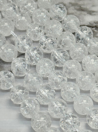 Grade A Crackle Quartz Beads Strand - 4mm - 6mm - 8mm