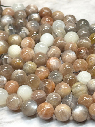 Moonstone & Sunstone Beads Strand - 10mm
