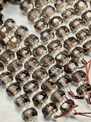 Ice Obsidian Faceted Rondelle Beads Strand - 8x6mm