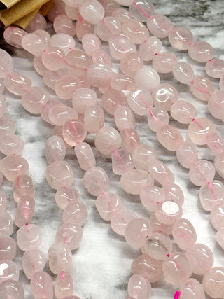 Rose Quartz Tumbled Nugget Beads - 8-12mm