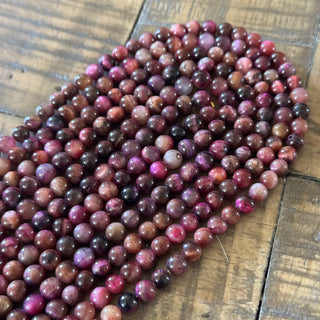 Orchid Rainbow Tiger Eye Bead Strand - 6mm