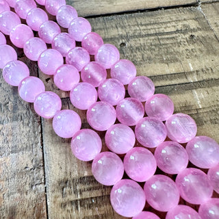 8mm Grade AAA Selenite Round Bead Strand - Various Colors