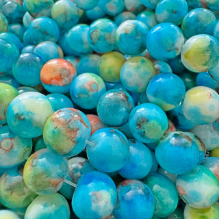 8mm Sea Colored Painted Glass Beads