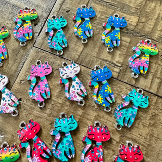 24pc Cat Connector Link Charms - Cute Colors