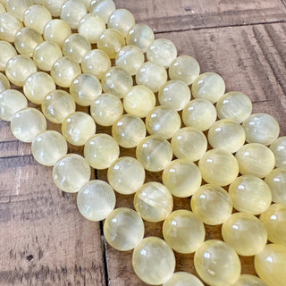 8mm Grade AAA Selenite Round Bead Strand - Various Colors