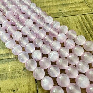 8mm Grade AAA Selenite Round Bead Strand - Various Colors