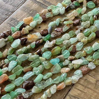 Serpentine Jade Nugget Bead Strand - 4-8mm