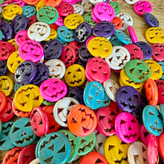 Howlite Pumpkin Bead Strand - 15mm