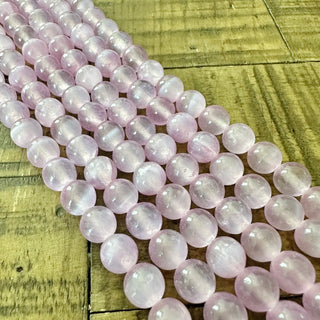 8mm Grade AAA Selenite Round Bead Strand - Various Colors