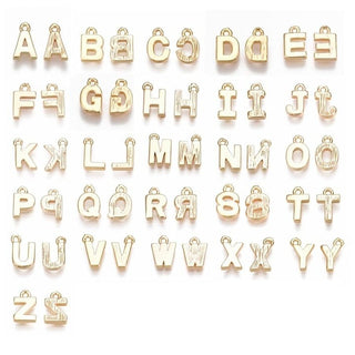 26pc Real 18K Gold Plated Alphabet Brass Charms