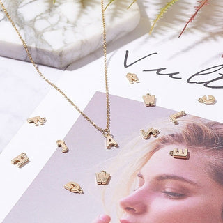 26pc Real 18K Gold Plated Alphabet Brass Charms