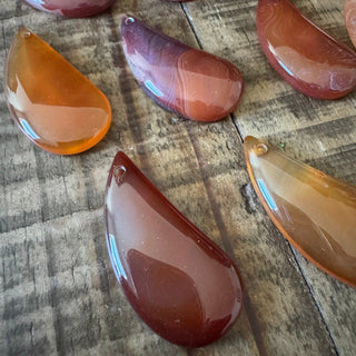 Magatama Carnelian Pendant 40x18mm