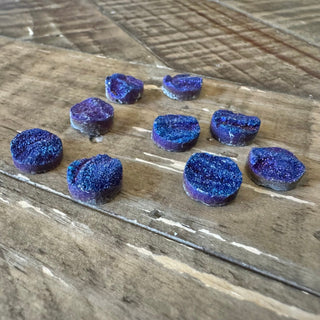 12mm Flat Round/Dome Electroplated Druzy Agate Cabochon