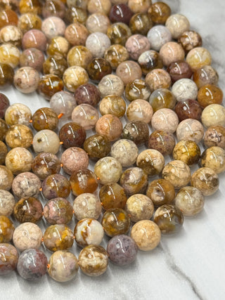 Flower Agate Bead Strand - 6mm - 8mm