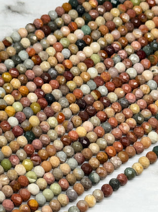 Alashan Agate Bead Strand - Faceted Rondelle - 4x3mm