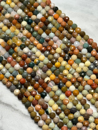 Alashan Agate Bead Strand - Faceted - 3mm