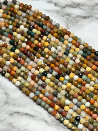 Alashan Agate Bead Strand - Faceted - 3mm