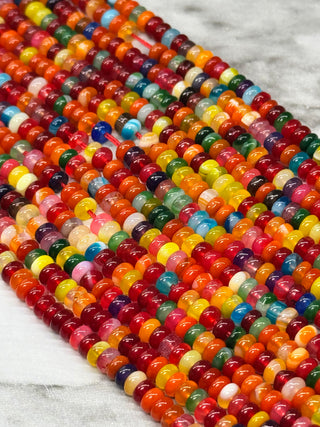 Dyed Natural Agate Rondelles - 4x1.5mm