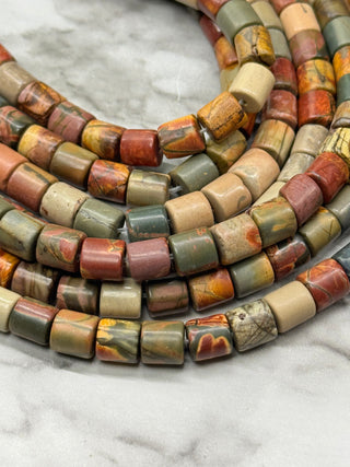 Picasso Jasper Columns Bead Strand - 6.5mm