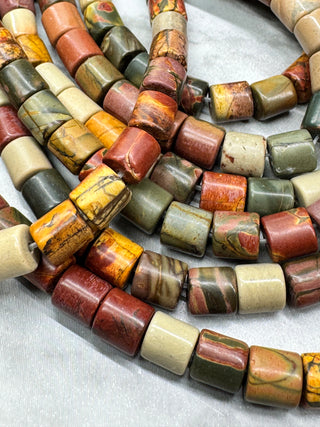 Picasso Jasper Columns Bead Strand - 6.5mm
