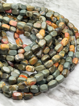 Picasso Jasper Cuboid Bead Strand 11x7mm
