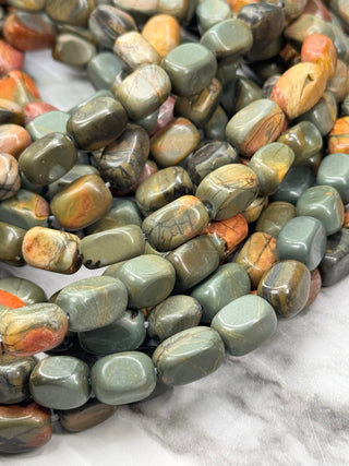 Picasso Jasper Cuboid Bead Strand 11x7mm