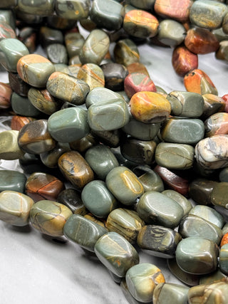 Picasso Jasper Cuboid Bead Strand 11x7mm