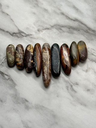 Picasso Jasper - Graduated Focal Bead Strand 19-50x8mm