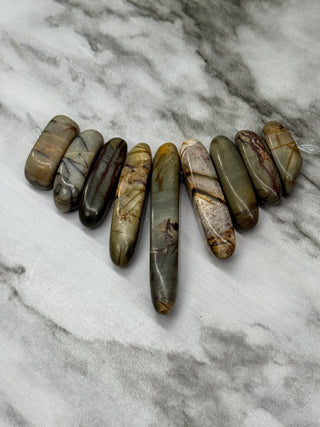 Picasso Jasper - Graduated Focal Bead Strand 19-50x8mm