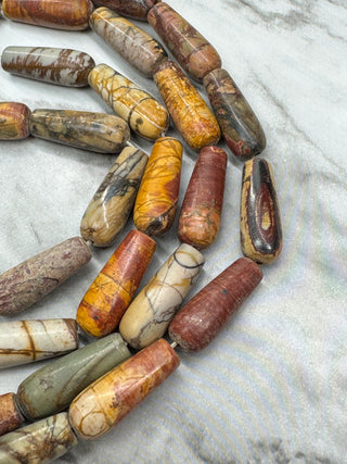 Picasso Jasper Teardrop Bead Strand - 19.5x8mm