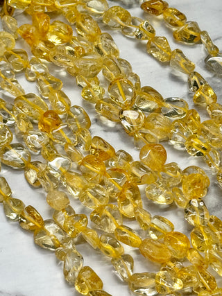 Citrine Heat Treated Tumbled Stone Beads - 7-13mm